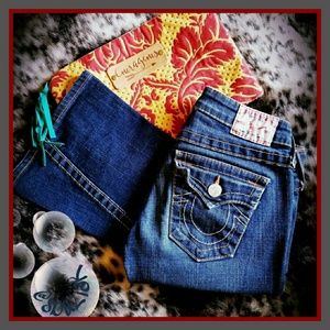 True Religion Iconic Joey Twisted Seam Flare Jeans